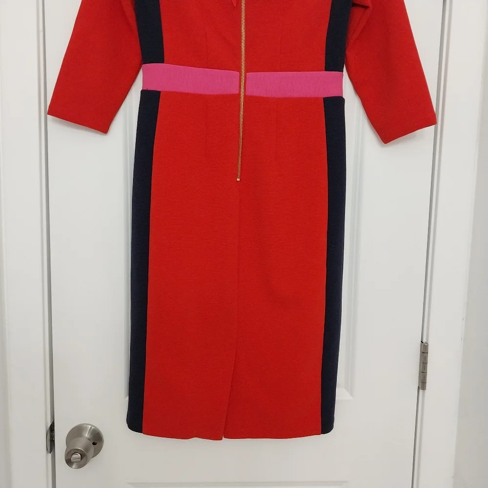 Boden Red and Pink Colorblock Dress - Picture 10 of 13